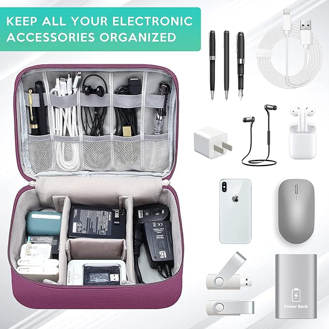 Electronics Organizer Travel Cable Organizer Bag Waterproof Portable Digital Storage Bag Electronic Accessories Case Cable Charger Organizer Case - Image 3