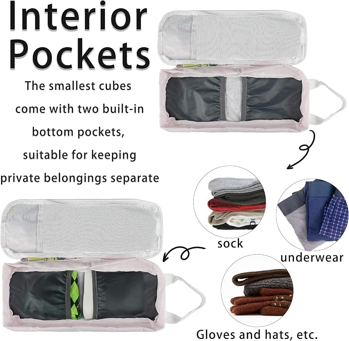 7 Pcs Compression Packing Cubes Travel for Suitcases, Luggage Organizer Washable Storage Bags Set for Backpack Travel- Packaging Cubes for Carry-Ons and Storage - Image 7