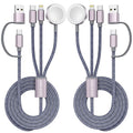 2Pack Travel Essentials,Multi Charging Cable 3 in 2 USB C for Apple Watch Charger,iPhone Charger,Cruise Vacation Camping,Portable Charging Docks for iWatch Series 11-2/Ultra/SE & iPhone 17-12,Car by ChargeBeyondPowerWithin