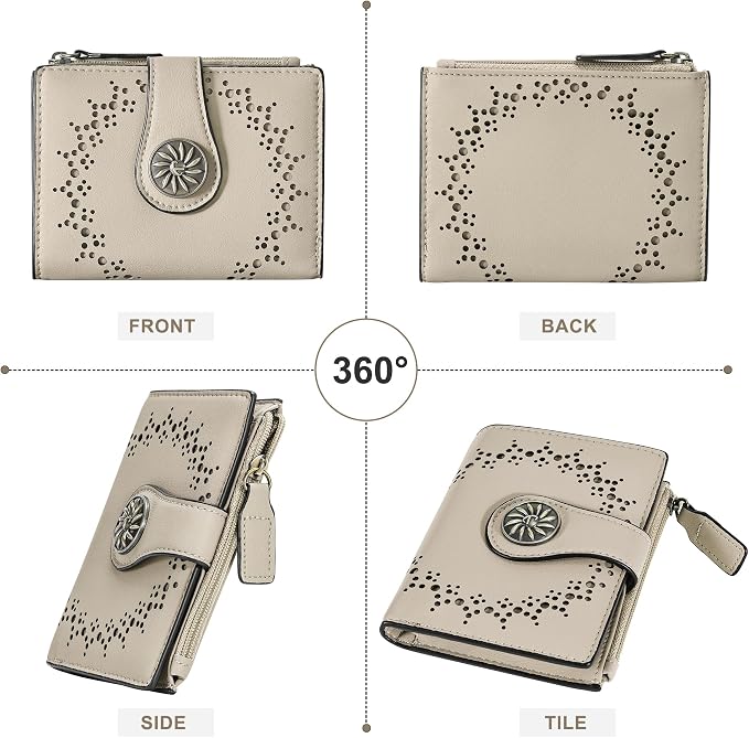 Tipmile Small Wallet for Women Bifold RFID Blocking Card Holder Leather Wallets with Zipper Coin Pocket - Image 8