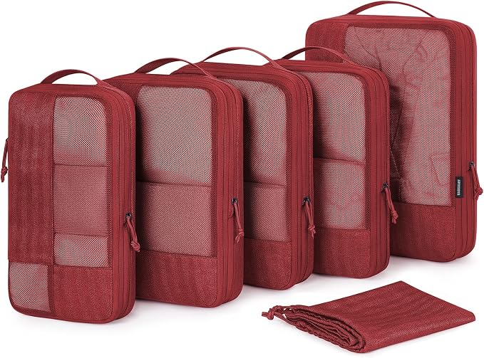 BAGSMART Compression Packing Cubes for Travel, 6 Set Luggage Organizer Bags | Fits 20/24/28in Carry-On Suitcases, Compressible Bags Streamline Cruise Travel Essentials, Sturdy Handles, Machine Washable by BAGSMART