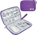 Lcsmaokin Electronics Travel Organizer,Portable Waterproof Electronic Travel Storage Bag for Small Charging Cord Storage,Charger,Small Electronics,SD Card etc,for Travel,Business -Purple by Lcsmaokin