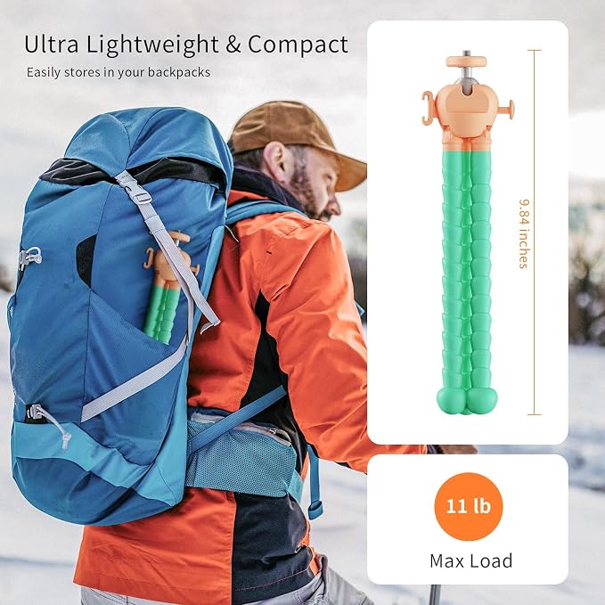 Phone Tripod with Wireless Remote - 2 in 1 Replaceable Flexible Tripod for iPhone, Portable Selfie Stick for Video Recording Vlogging - Compatible with iPhone Android Go Pro, Digital Camera - Image 2