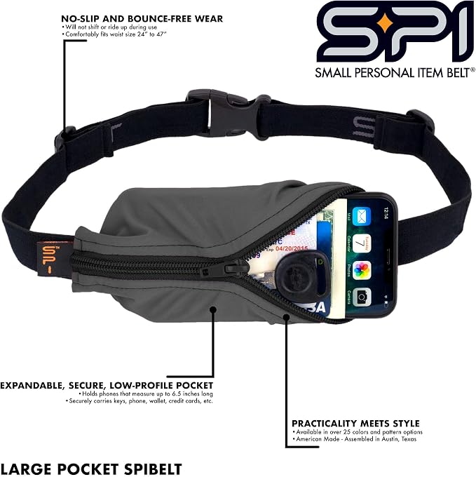 SPIbelt Running Belt Original Monochromatic for Women Men, Phone Holder for Running, Running Fanny Pack, Holder for Phone, Running Waist Pack, Adjustable Waist, [Fits All Phones]. Matcha - Image 3