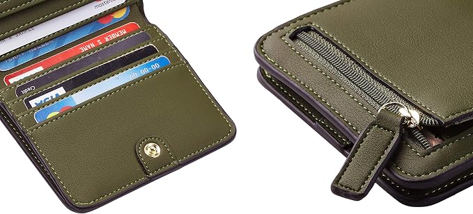 Toughergun Women’s Small Slim Leather Wallet with RFID Protection, Compact Bifold Mini Purse with Clear ID Window - Image 7