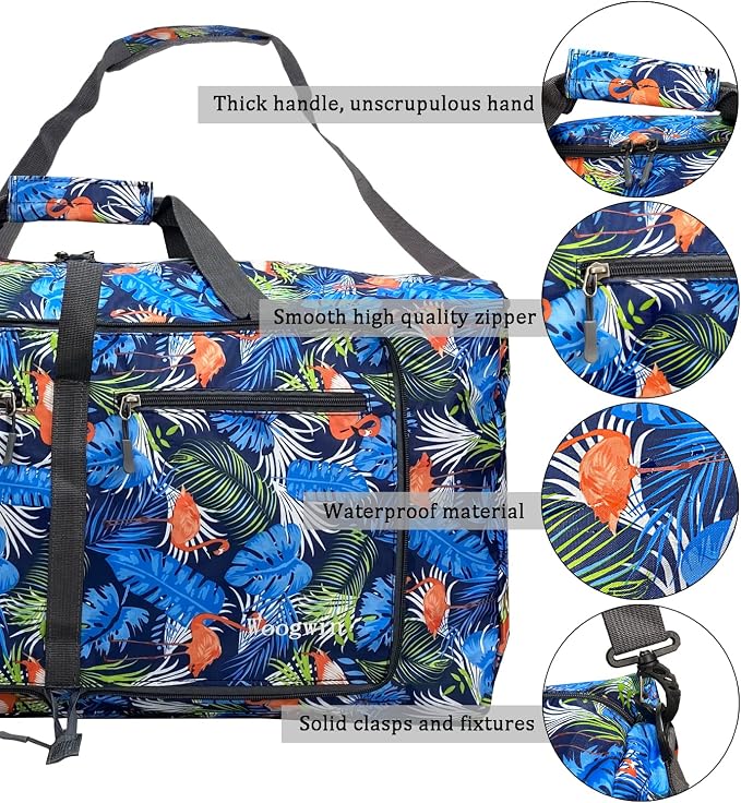 Woogwin Travel Duffel Bag Large Foldable Waterproof Overnight Bag for Beach Swim Bags Pool Sports Gym - Image 4
