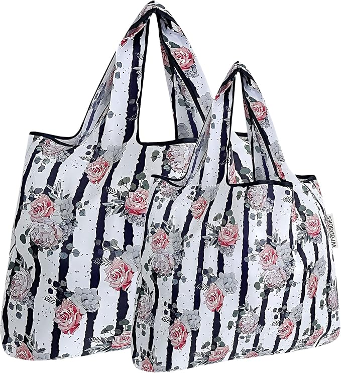 allydrew Large Foldable Tote Nylon Reusable Grocery Bags by allydrew