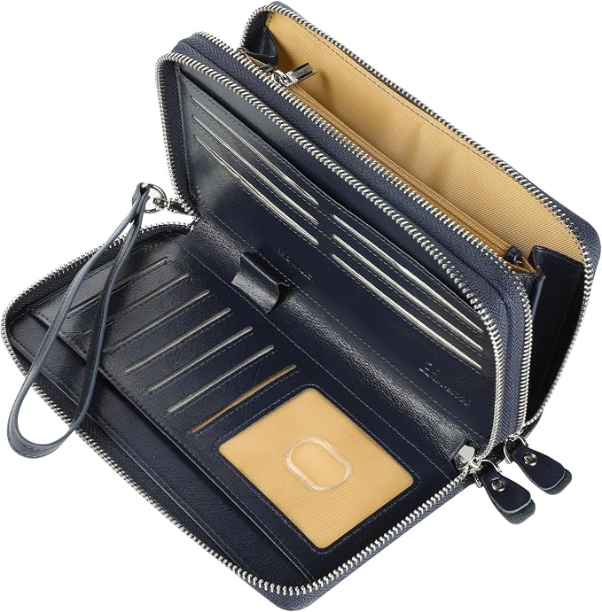 Small Compact Women Wallet RFID Blocking Genuine Leather Bifold Purse with ID Windows - Image 5