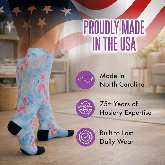 Crazy Compression Socks, Comfortable Support Socks for Recovery, Travel, Hiking, and Long-Hour Comfort w/Fun Designs - Image 6