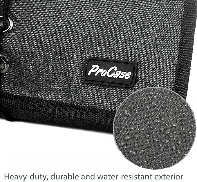 ProCase Electronic Organizer Cord Pouch, Travel Cable Charger Phone Accessories Bag Organizer Roll up Tech Carrying Case for USB Cables SD Memory Cards Earphone Flash Hard Drive –Black - Image 4
