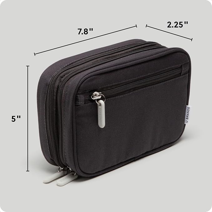 U Brands Electronics Organizer Travel Case, Cord Storage, 7.8" x 5", Gray - Image 2