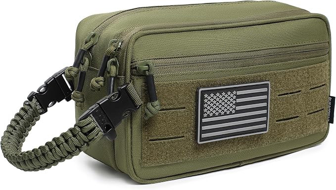Tactical Toiletry Bag for Men Dry Wet Separate Dopp Kit Travel Hygiene Bag EDC Utility Tool Molle Pouch Mens Shaving Kit Travel shower Bags (OD Green) by Lemubeane