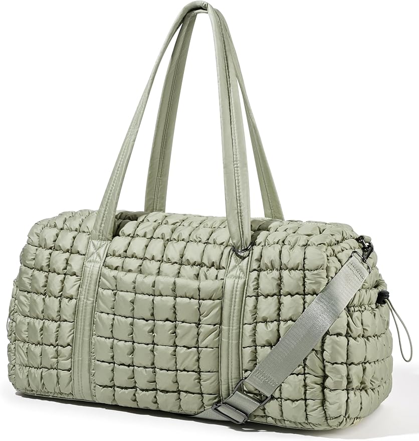 Quilted Travel Duffle Bag Puffer Weekender Bag Overnight Bag Duffel Gym Bag | Medium Soft Puffy Carry-On for Women, Large Lightweight Personal Item Travel Bag for Trips Business Sport Airplane Hospital by Unilily
