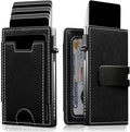 iwantit Slim Wallet for Men Card Holder: Minimalist RFID Blocking Wallet for 8-10 Cards - Smart Pop Up Card Case with Detachable Money Clip - Premium Leather Cardholder, Gift Boxed (CrossGrain Black) by IWANTIT