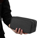 E-Tree Makeup Bag,Medium Travel Make up Pouch for Purse,Zipper Cosmetic Brush Skin Care Case for Women Man,Toiletry Bags,Tech Electronic Organizer,Small Canvas Storage for Personal Items,Black by E-Tree