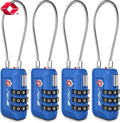 TSA Accpeted Luggage Travel Lock, Set-Your-Own Combination Lock for School Gym Locker, Luggage Suitcase Baggage Locks, Filing Cabinets, Toolbox, Case (Blue, 4 Pack) by BV