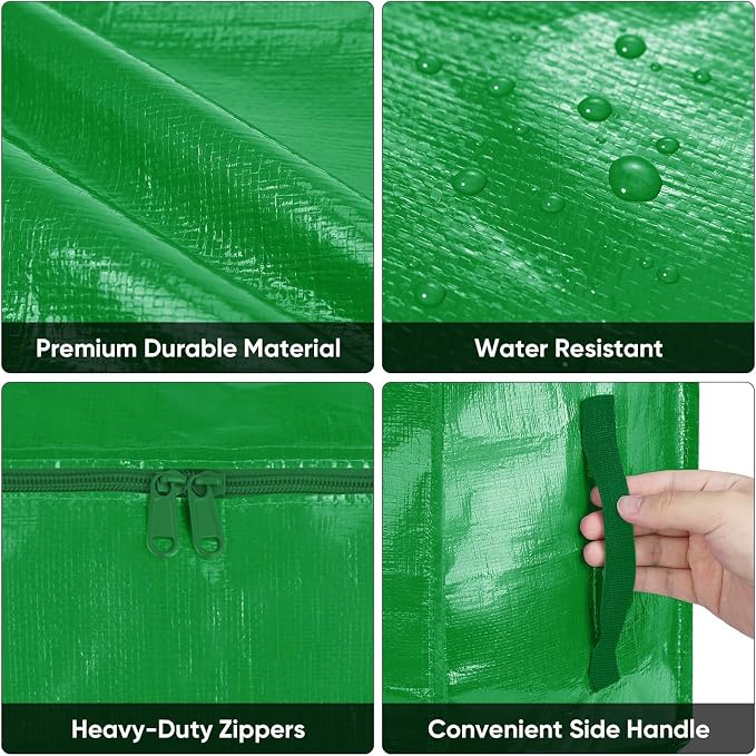 BALEINE 2-Pack Oversized Moving Bags with Reinforced Handles, Heavy-Duty Storage Tote for Clothes, Moving Supplies (Light Green, 2-Pack) - Image 7