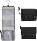 Small Hanging Toiletry Bag for Men and Women, Portable Hanging Organizer | for Travel-Sized Shower Dopp Kit, Makeup Accessories, Waterproof Toiletries Organizer with 3 Compartments for Outdoor - Black by Relavel