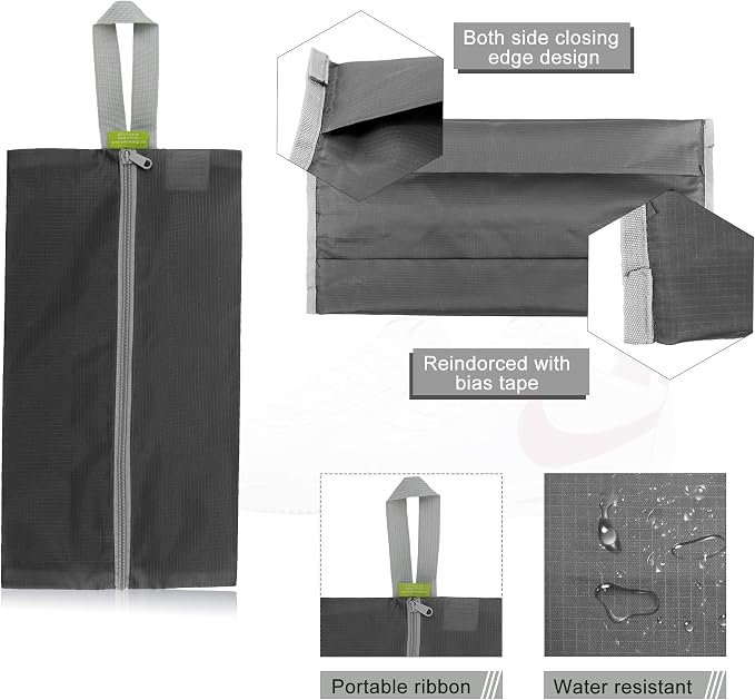 BeeGreen Colorful Dance Shoe Organizer Bags - 6 Pack with Zipper Closure and Handle, Portable Nylon Shoe Bags for Storage, Men's and Women's Travel Gifts - Image 3