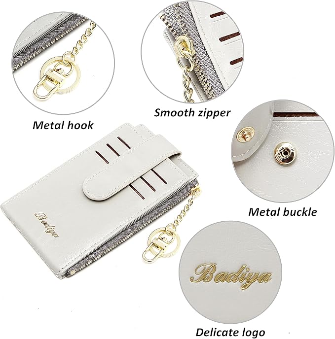 Badiya Slim Women Wallet RFID Blocking Bifold Compact 9 Card Slots Holder Wallets Soft Leather with Zipper Coin Pocket 2 ID Window - Image 6