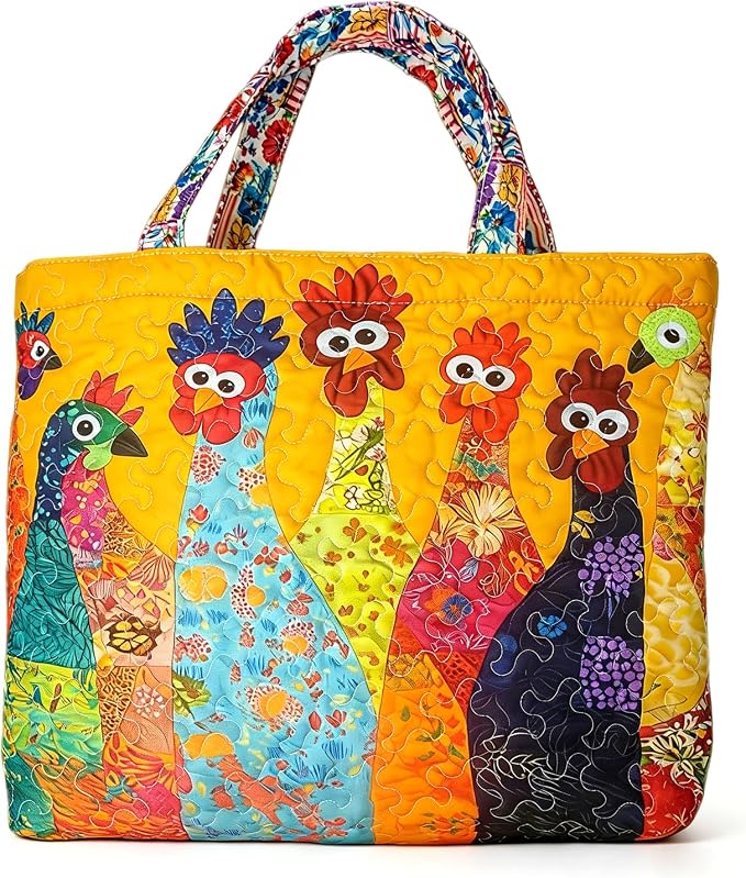 Women's Quilted Tote Bag – Lightweight Large Capacity Foldable for Travel | 20.87" L x 15.75" H by Unknown