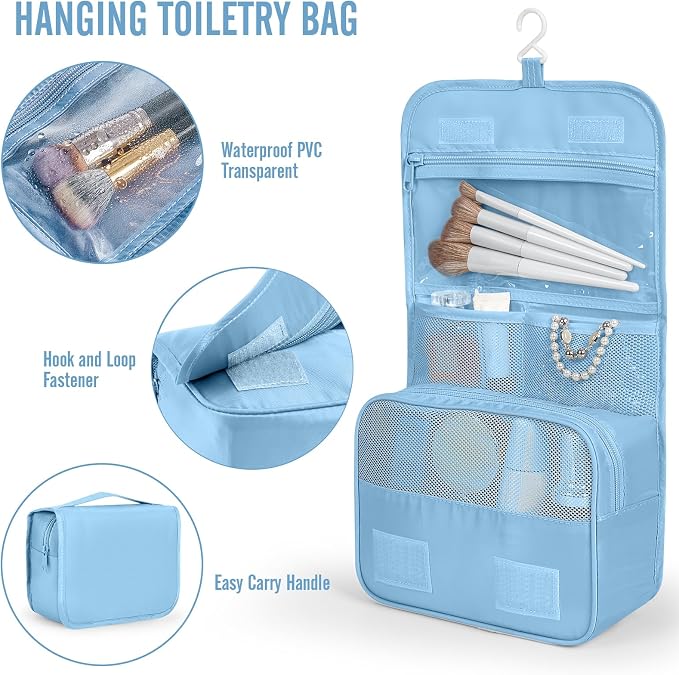 Veken 8 Set Packing Cubes for Travel Essentials,Anti-Wrinkle Buckled Suitcase Organizer for Shoe & Toiletry Bag,Carry On Luggage Bag with 99+ Count Mesh Holes for Airplane & College Dorm Accessories - Image 3