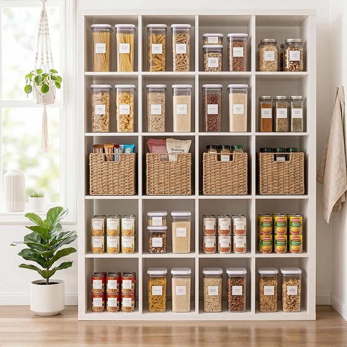 StorageWorks 9 inch Wicker Baskets for Storage, Square Baskets, Natural | 2-Pack, Paper Rope Wicker Storage Cubes,Handwoven Square Cube Organizer Bins,Foldable,Baskets for Organizing,9x9 storage cube - Image 2