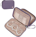 NISHEL Electronics Travel Organizer Cord Case, Charger Cable Tech Bag | Double-layer bag keeps chargers, cables, flash drive, and small tech essentials organized for trip, Large, Purple by NISHEL