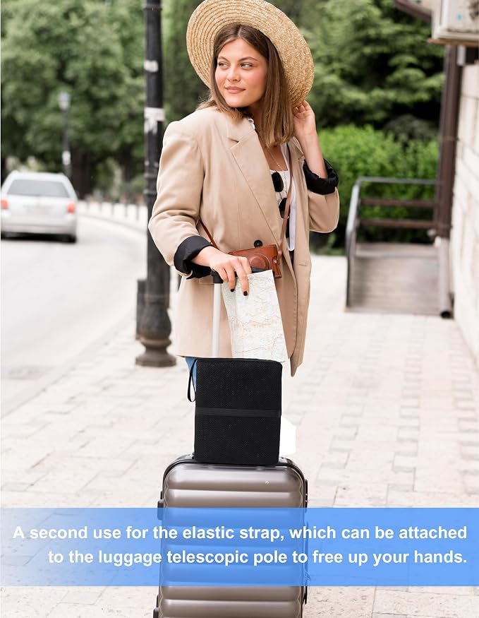 FASTMOMENT Portable Airplane Seat Cushion Foldable Seat Cushion for Travel | Thickened Cushion, Carrying Handle, Breathable Fabric, Washable Mesh Cover, Anti-Slip bottom, Lightweight for Flight Bleacher - Image 8