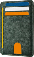 RUNBOX Slim Wallet for Men and Women, RFID Blocking Leather Card Holder | Minimalist 8-slot design fits IDs and credit cards in a thin profile for front pockets, purses, pants and travel by RUNBOX