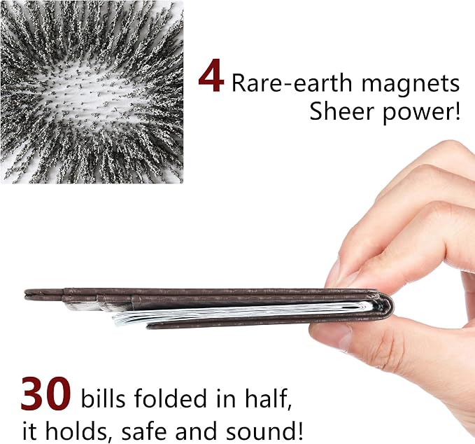 Toughergun Slim Wallet for Men RFID Blocking Money Clip, Minimalist Front Pocket Credit Card Holder, Magnetic Thin Mens Wallets with ID Window - Image 5