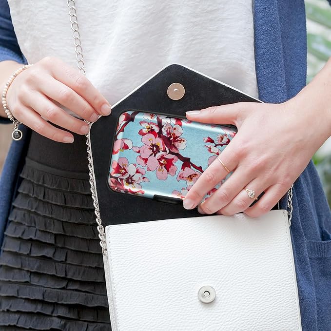 Mayski Credit Card Holder for Women RFID Blocking Wallet, Peach Blossom | Card Wallets for Women Small Mini Business Metal Accordion Aluminum Alloy Hard Case for Men - Image 7