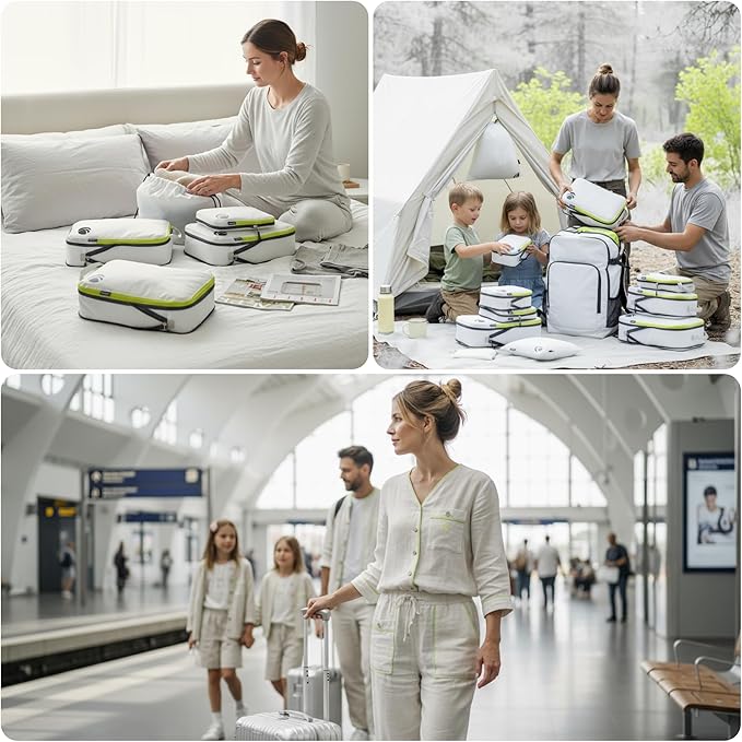 Cipway Compression Packing Cubes Set (White 3pcs) | Ultralight Travel Cube Organizers for Carry-On Luggage, Suitcase & Backpack Travel Essentials - Image 6