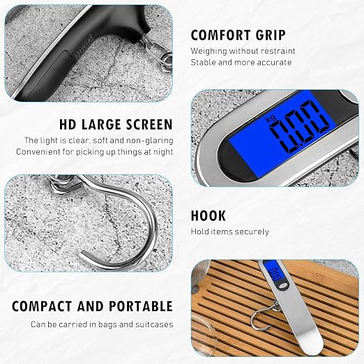 Luggage Scale, NEW 2.0 Portable Digital Suitcase Weight Scale with USB Charging, 110 Lb/50kg Luggage Scale with Hook, Travel Scale for Travel, Household and Outdoor - Image 6