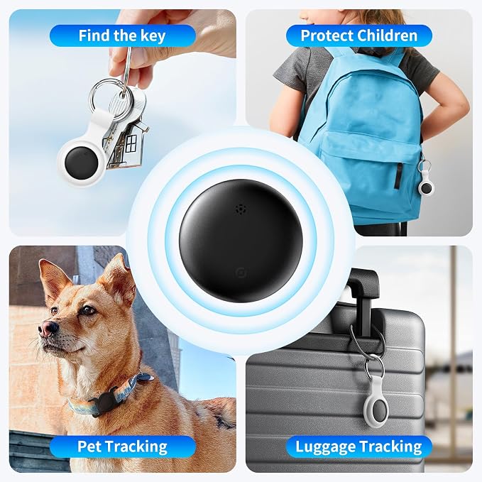 FIDECO Tracker Tag-4 Pack, Luggage Tracker for Suitcases, Bluetooth Tracker Works with Find My APP (iOS Only), Locator Tags for Keys, Wallet, Bags, Luggage, Pets and More - Image 6