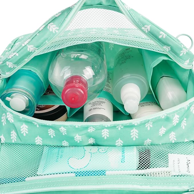 Narwey Small Hanging Travel Toiletry Bag for Women, Travel Bag for Toiletries, Makeup Bag Organizer Make Up Bags Cosmetic Bags for Girls - Image 3