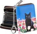 FurArt Zipper Wallet Women RFID Credit Card Holder keychain Wallet | ID Window RFID Blocking Compact Small business 15/16 slots by FurArt