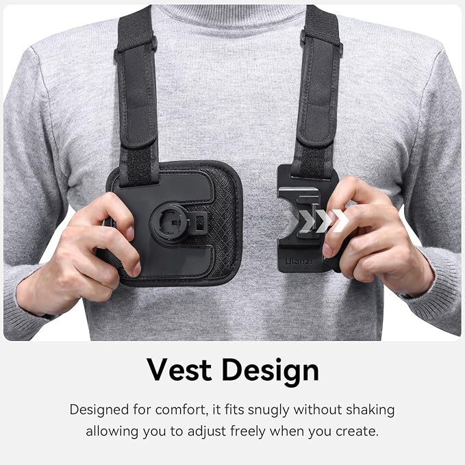ULANZI CM028 Adjustable Chest Mount Harness for Action Camera Phone | Vertical/Horizontal Switch, for GoPro DJI Insta360 iPhone Samsung, Adjustable Straps, POV Shooting - Image 3