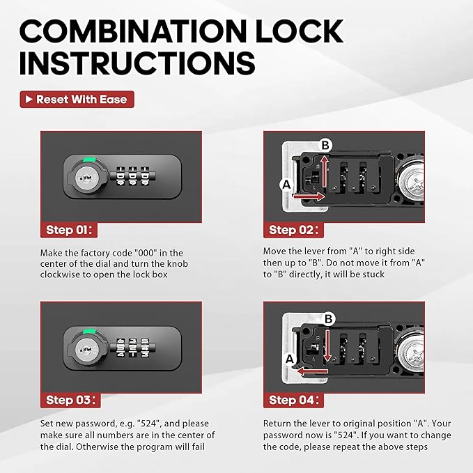 YIYITOOLS Fireproof Lock Box with Key and Combination Lock, Fire Safe Document Box, Portable Fireproof Waterproof Safe for Home,Office,Travel, Secure Storage for Documents,Jewelry,Passport,Cash - Image 5