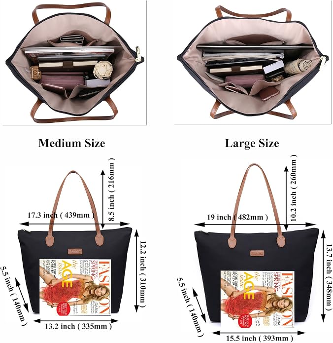 Water Resistant Light Weight Nylon Tote Bag Handbag - Image 6