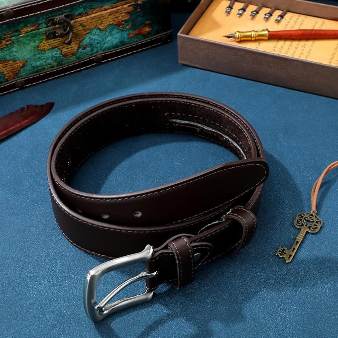 GALPADA Travel Money Belt for Men Pu Wallet Belt with Hidden Zipper Pocket Adjustable Money Wallet Secure Travel for Cash and Valuables 46.45 in - Image 3