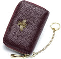 imeetu RFID Credit Card Holder, Small Card Wallet Women, Leather Card Case | Genuine Leather Women's Card & id Cases, Change Coin Purse with Zipper Keychain id Window, 20 Colors & 3 Styles, Daily, Gifts by imeetu