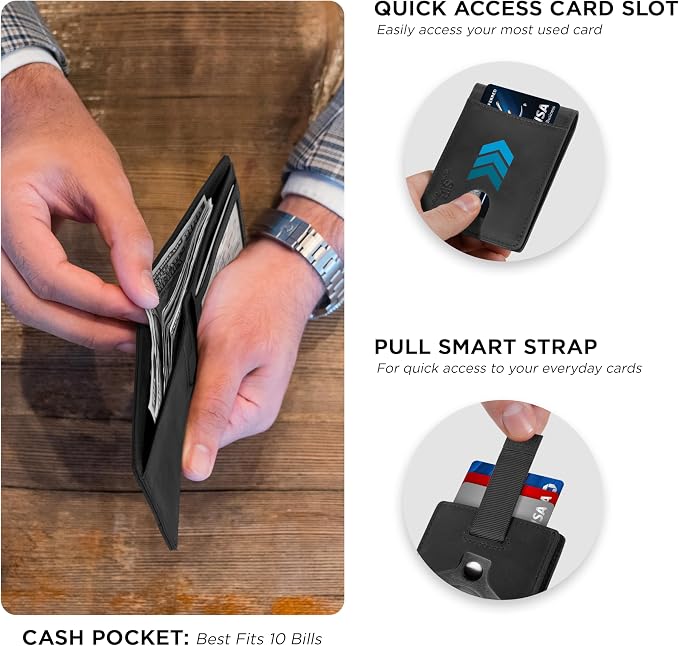 SERMAN BRANDS RFID Blocking Slim Bifold Genuine Leather Thin Minimalist Front Pocket Wallets for Men Billfold Wallet Men Gift - Image 5
