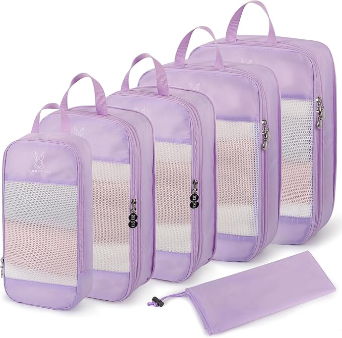 6/8 Set Space Saving Compression Packing Cubes Lightweight Packing Cube | Expandable Space-Saving Compression Cubes 6 Set Lightweight Travel Luggage Packing Cubes Organizer Essentials Smooth Zippers by Bunnychill