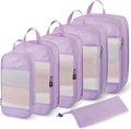 6/8 Set Space Saving Compression Packing Cubes Lightweight Packing Cube | Expandable Space-Saving Compression Cubes 6 Set Lightweight Travel Luggage Packing Cubes Organizer Essentials Smooth Zippers by Bunnychill