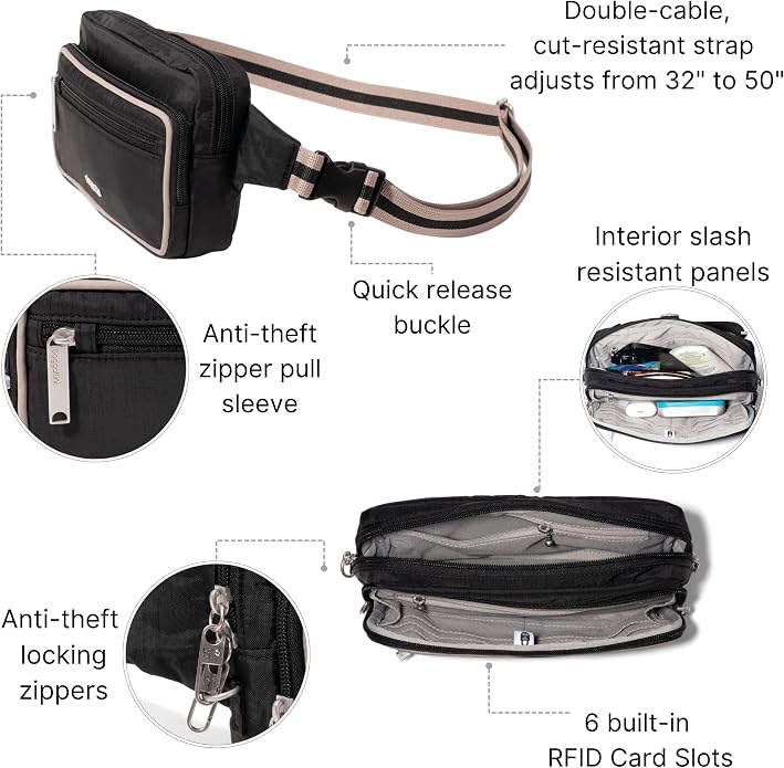 Baggallini Securtex Anti-Theft Belt Bag - Image 3