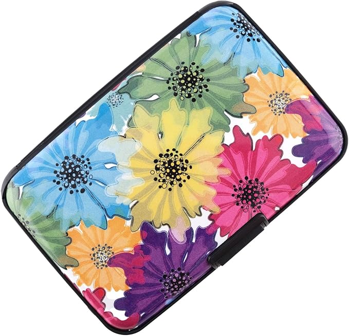 RFID Blocking Credit Card Holder for Men Women - Stylish Travel Wallet - Best protection for Bank Debit, ID, ATM, Cards against Scanning Criminals (colorful flowers) - Image 2