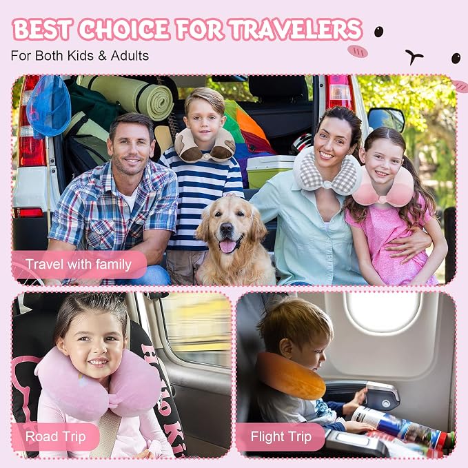Cirorld Travel Pillow for Kids Adult Cute Neck Pillow for Traveling Memory Foam Airplane Pillow Sleep Mask Animal Flight Pillow Head Rest Neck Support for Cars Long Flights (Sheep, 9-12 Y/O) - Image 9