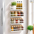 SMRCAD 4 Pack Metal Magnetic Spice Rack for Fridge – Heavy-Duty | Iron Construction, Rust-Resistant, Dust-Resistant, Fits Condiment Bottles, Includes Screws for Optional Wall Mount by SMRCAD