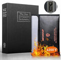 Diversion Book Safe with 4200°F Fireproof Money Bag and Combination Lock, 10.5" x 7.9" x 2.5" Fake Book Hidden Storage Safe, Hollow Secret Portable Metal Storage Box for Cash, Valuables - Black by NEVGVUP